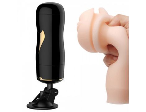 Dwustronny masturbator z wibracją B Series Fox czarny USB - 17